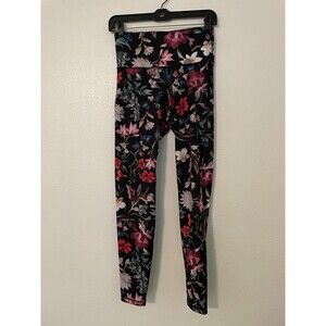 Old Navy Go-Dry Active Compression Leggings Women Black Floral Small